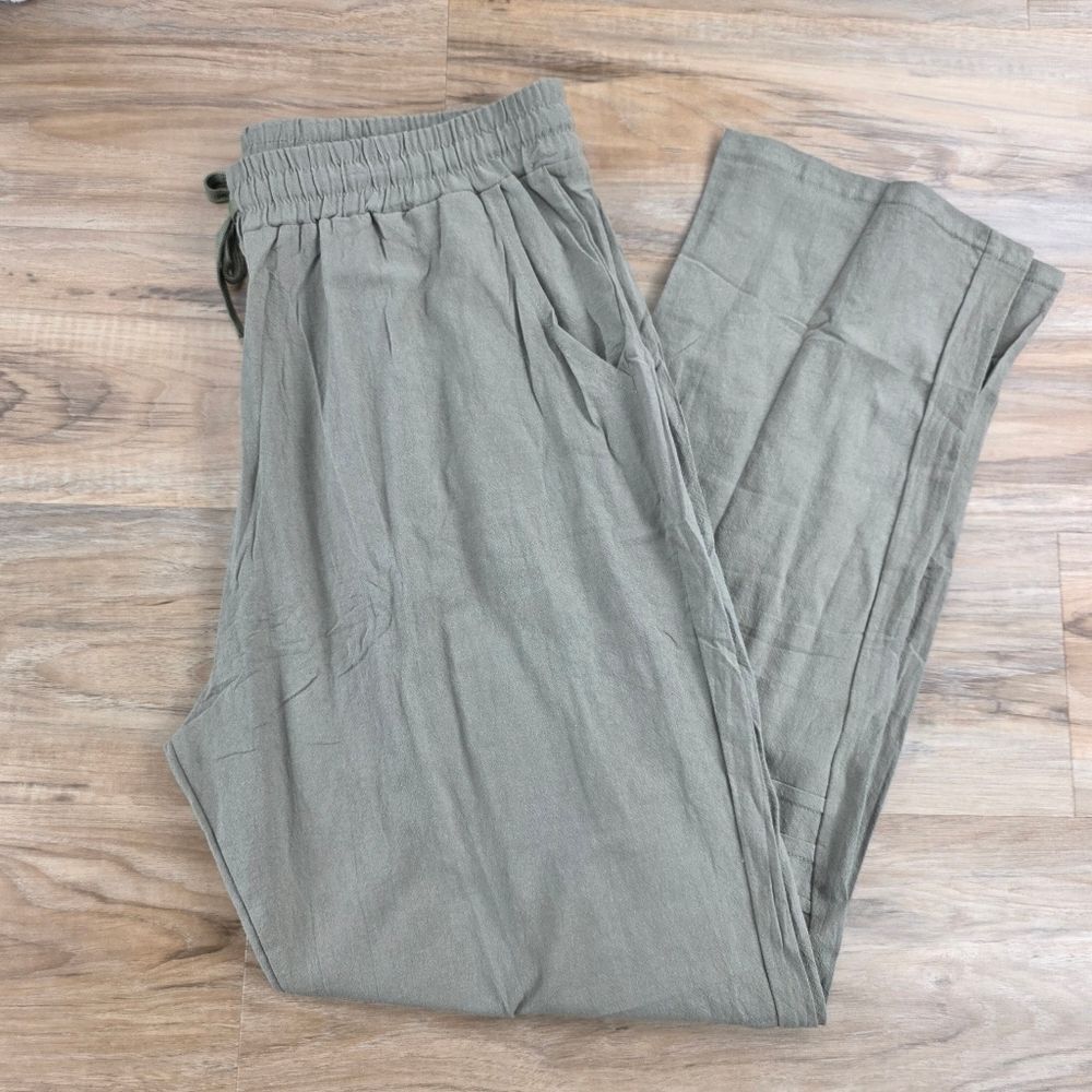🩵NWT Olive Linen Pants Men's Size 2XL